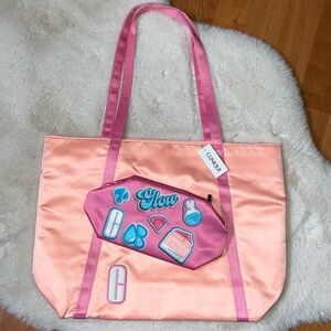 Clinique make up bag and tote bag matching set